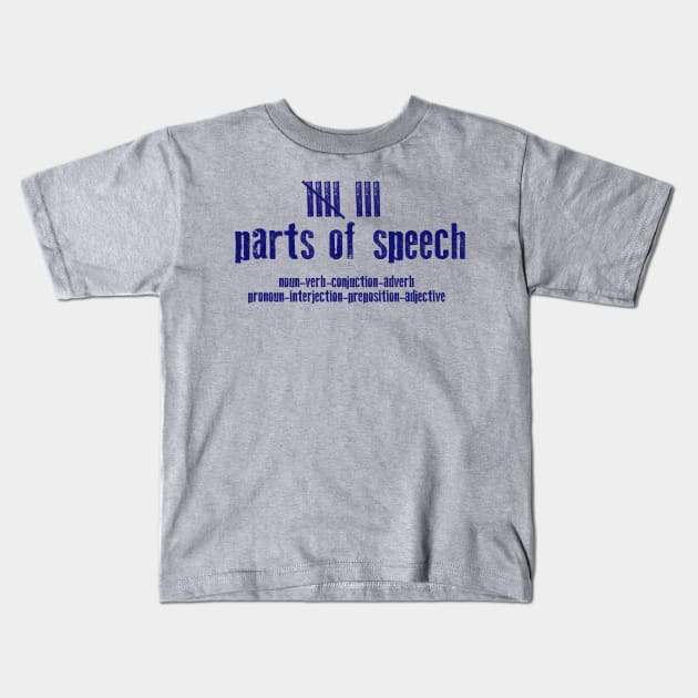 8 Parts of Speech Kids T-Shirt by Homeschool Helper